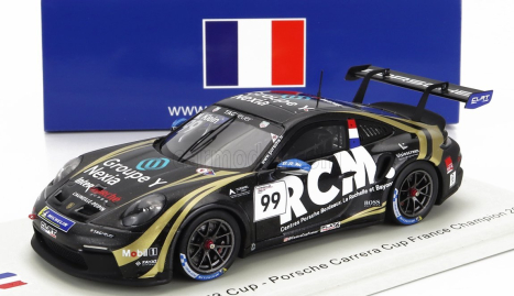 Spark-model Porsche 911 991-2 Gt3 Team Rcm N 99 Champion Francúzsko Porsche Carrera Cup Sezóna 2022 M.klein 1:43 Black