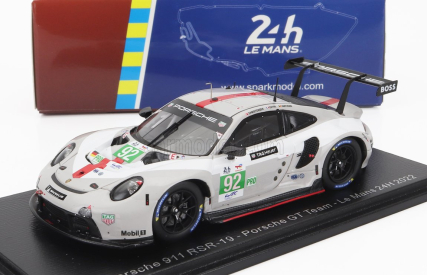 Spark-model Porsche 911 991-2 Rsr-19 4.2l Team Porsche Gt N 92 24h Le Mans 2022 M.christensen - K.estre - L.vanthoor 1:43 Biela Sivá Červená