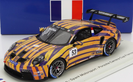 Spark-model Porsche 911 991 Gt3 Cup N 53 Porsche Carrera Cup France Spa 2021 Arthur Mathieu 1:43 Orange Purple