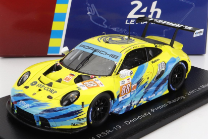 Spark-model Porsche 911 991 Rsr-19 4.2l Team Dempsey Proton Racing N 88 24h Le Mans 2022 F.poordad - M.root - J.heylen 1:43 žltá svetlo modrá