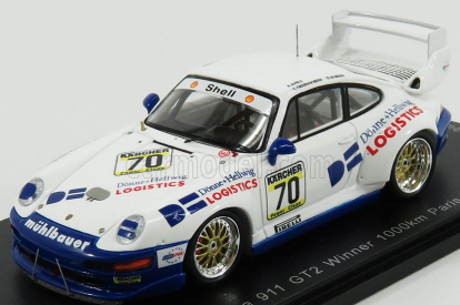 Spark-model Porsche 911 993 Gt2 N 70 1000km Paris 1995 P.oberdorfer - D.hubner 1:43 Biela Modrá