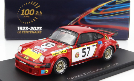 Spark-model Porsche 934 3.0l F6 Team Gelo Racing Team N 57 24h Le Mans 1976 T.schenker - T.hezemans 1:43 Červená