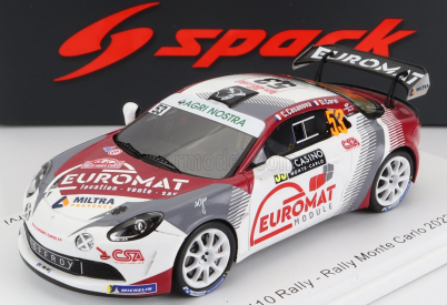 Spark-model Renault Alpine A110 Rally N 53 Rally Montecarlo 2022 C.casanova D.corvi 1:43 Biela červená