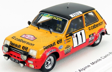 Spark-model Renault R5 Alpine N 11 Rally Montecarlo 1979 J.ragnotti - J.m.andrie 1:43 Žltá červená čierna