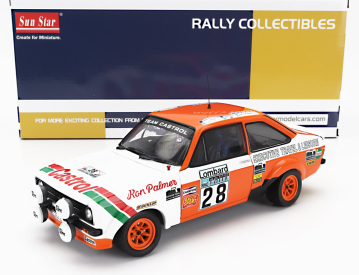 Sun-star Ford england Escort Mkii Rs 1800 (nočná verzia) Castrol N 28 Rally Rac Lombard 1978 Malcolm Wilson - Ron Palmer 1:18 White Orange