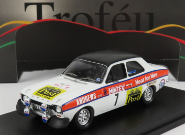 Trofeu Ford england Escort Mk1 Rs2000 (nočná verzia) N 7 Rally Mintex 1975 R.brookes - J.brown 1:43 Biela čierna oranžová