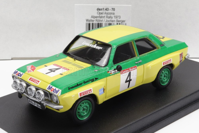 Trofeu Opel Ascona (nočná verzia) N 4 Rally Alpenfahrt 1973 W.rohrl - J.berger 1:43 Žltozelená