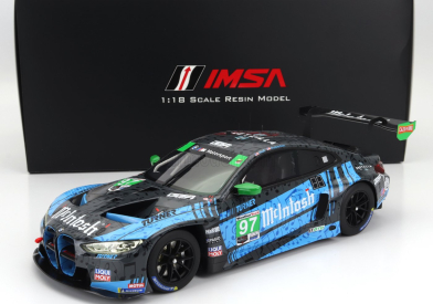 Truescale BMW radu 4 M4 Gt3 Team Turner Motorsport N 97 2nd Imsa Gtd Class Laguna Seca 2023 B.auberlen - J.edwards - B.spengler - C.hull 1:18 Blue Black