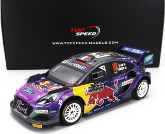 Truescale Ford england Puma Rally1 Red Bull Team Ford World Rally M-sport N 19 Winner Rally Montecarlo 2022 S.loeb - I.galmiche 1:18 Purple Yellow Black