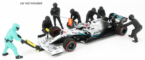 Americké diorámy Figúrky F1 Set 1 2020 - Dioráma Pit-stop Set 7 X Meccanici - Mechanics - With Decals 1:18 Black Green