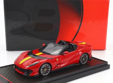 Bbr-models Ferrari 812 Competizione A Spider 2022 - Strieborné kolesá 1:43 Rosso Corsa 322 - Červeno-žltá