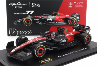 Bburago Alfa romeo F1 C43 Team Stake N 77 Season 2023 Valtteri Bottas 1:43, čierna