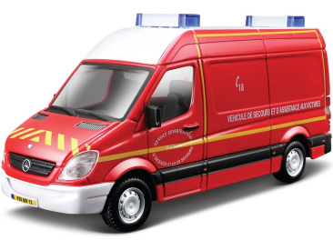 Bburago Mercedes-Benz Sprinter 1:50 červená – hasiči