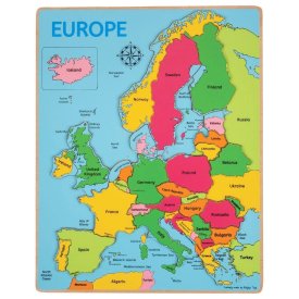 Bigjigs Toys Drevené puzzle Mapa Európy 25 dielikov