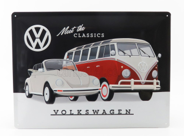 Edicola Príslušenstvo 3d kovová tabuľka - Volkswagen Classic 1:1 čierna biela červená