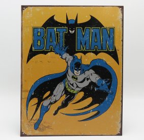 Edicola Príslušenstvo Kovový tanier - Batman Retro 1:1 Žltá modrá čierna