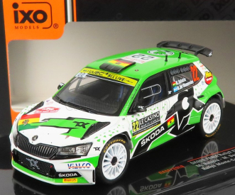 Ixo-models Škoda Fabia Rally2 Evo N 22 Rally Montecarlo 2021 M.wilkison - M.der Ohannesian 1:43 Biela Zelená Čierna