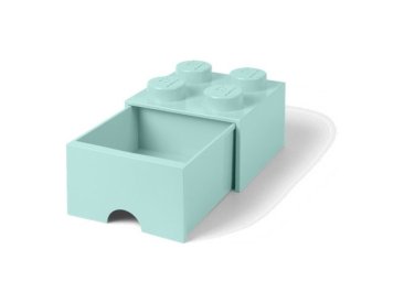 LEGO úložný box so zásuvkou 250x250x180mm – aqua