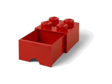 LEGO úložný box so zásuvkou 250x250x180mm – červený