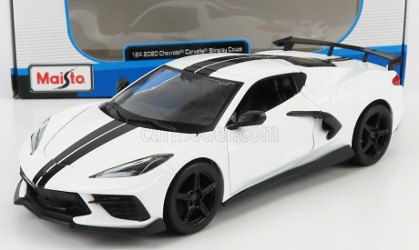 Maisto Chevrolet Corvette Stingray Coupe High Wing 2020 1:24 biela