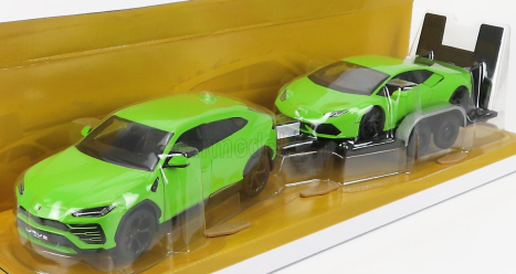 Maisto Lamborghini Urus 2018 With Huracan Lp640-4 Performante 2017 + Trailer 1:24 zelená