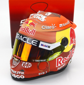 Mini prilba Schuberth prilba Casco prilba Casco prilba F1 Sergio Perez Team Oracle Red Bull Racing N 11 Canada Gp 2023 1:2 Yellow Orange Matte Red