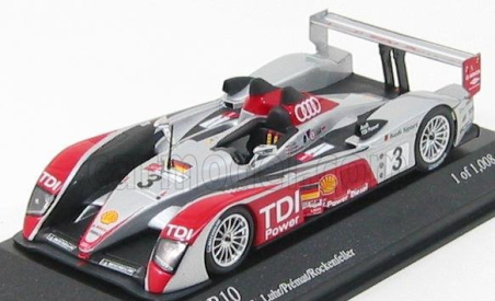 Minichamps Audi R10 N 3 24h Le Mans 2007 Luhr - Premat - Rockenfeller 1:43 Strieborná červená