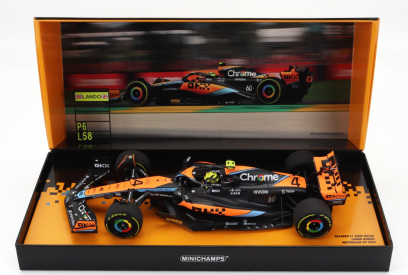 Minichamps Mclaren F1 Mcl60 Team Mclaren N 4 6th Australian Gp With Pit Board 2023 Lando Norris 1:18 Orange Black