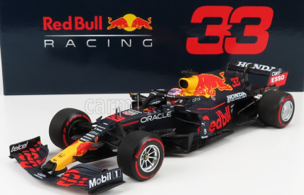 Minichamps Red bull F1 Rb16b Honda Ra620h Team Aston Martin N 33 Víťaz holandského Gp Majster sveta 2021 Max Verstappen 1:18 Matná modrá žltá červená