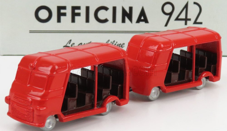 Officina-942 Fiat 1100 Elr Autotreno Visitatori Fiera Del Levante Carrozzeria Romanazzi 1953 1:76 červená