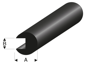 Raboesch gumový ochranný profil na okraje s priemerom 10x3mm 2m