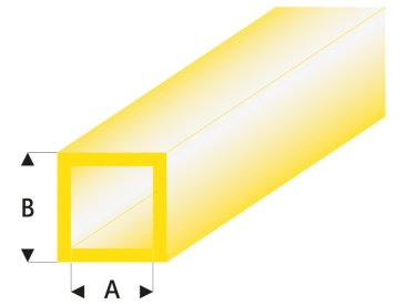 Raboesch profil ASA rúrka štvorcová transparentná žltá 2x3x330mm (5)