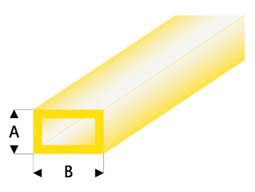 Raboesch profil ASA rúrka štvorcová transparentná žltá 2x4x330mm (5)