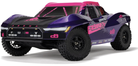 RC auto Arrma Fury 223S BLX 2WD 1:10 RTR DSC, fialová