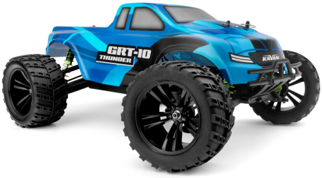 RC auto KAVAN GRT-10 Thunder Brushless 2,4 GHz 4WD Monster Truck 1:10, modrá