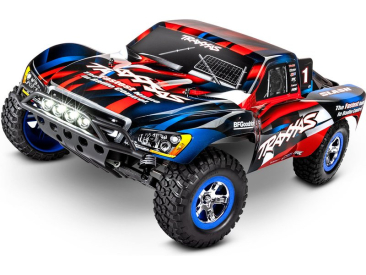 RC auto Traxxas Slash 1:10 RTR s LED osvetlením, červeno-modrá