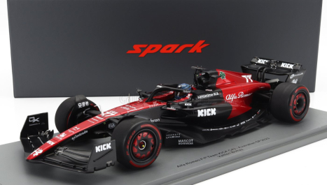 Spark model Alfa romeo F1 C43 Team Stake N 77 Australian GP 2023 Valtteri Bottas 1:18 Black Red