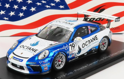 Spark-model Porsche 911 991-2 Gt3 Cup N 19 Porsche Carrera Cup Great Britain Champion 2020 H.king 1:43 Light Blue White