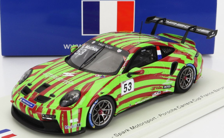 Spark-model Porsche 911 991 Gt3 Cup N 53 Porsche Carrera Cup France Barcelona 2021 Arthur Mathieu 1:43 Zelená červená