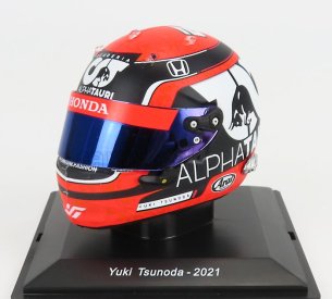 Spark-model prilby Arai F1 Casco Prilba At02 Honda Ra620h Team Alpha Tauri N 22 Sezóna 2021 Yuki Tsunoda 1:5 Červená modrá biela