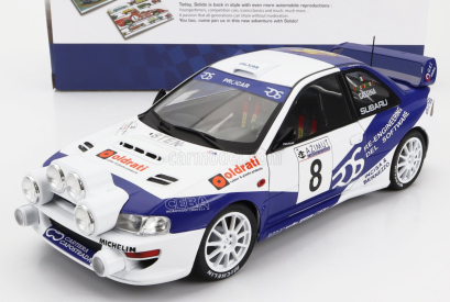 Subaru Impreza S5 Wrc99 (nočná verzia) N 8 Rally Azimut Di Monza 2000 Valentino Rossi - C.cassina 1:18 Biela Modrá