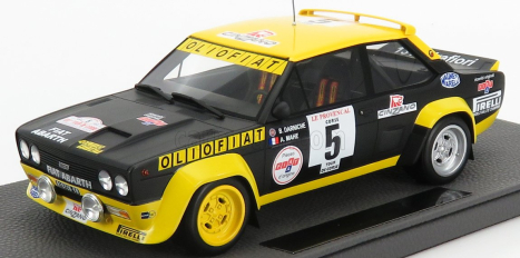 Topmarques Fiat 131 Abarth N 5 Winner Rally Tour De Corse 1977 B.darniche - A.mahe 1:18 Modro-žltá