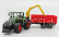 Bburago Fendt Vario 1000 Tractor With Crane And Trailer 2016 1:50 zeleno-sivo-červená