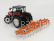 Britský traktor Massey ferguson 6290 s prívesom 2012 1:32 červený oranžový