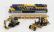 Dm-models Caterpillar Ho - Progress Rail Train Set - Sd70ace Locomotive With Trailer Train + Cat12m3 Ruspa Livellatrice Gommata - Scraper Tractor Motor Grader - Catm323f Escavatore Gommato Su Rotaie Ferroviarie - Tractor Hydraulic Excavator Scraper 1:87 Yellow Black