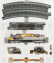 Dm-models Caterpillar Ho - Progress Rail Train Set - Sd70ace Locomotive With Trailer Train + Cat12m3 Ruspa Livellatrice Gommata - Scraper Tractor Motor Grader - Catm323f Escavatore Gommato Su Rotaie Ferroviarie - Tractor Hydraulic Excavator Scraper 1:87 Yellow Black