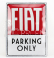 Edicola Príslušenstvo 3d kovová tabuľka - Fiat Parkovanie len 1:1 červená biela