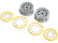 Losi disc silver, yellow beadlock (2): DBXL 2.0