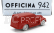 Officina-942 Fiat 500c Van Furgoncino 1949 1:76 Červená