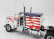 Road-kings Kenworth W900 Tractor Truck Stars & Stripes Livery 3-assi 1989 1:18 Biela modrá červená